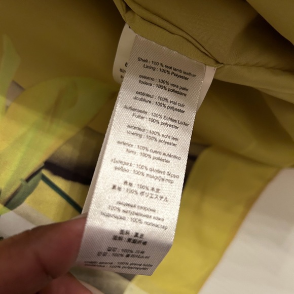 New Yellow Leather Jacket Women’s Size 6 - Picture 8 of 15